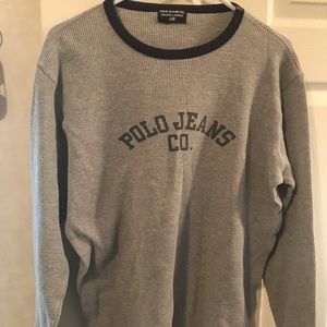 Mens Ralph Lauren Polo Jeans thermal shirt grey